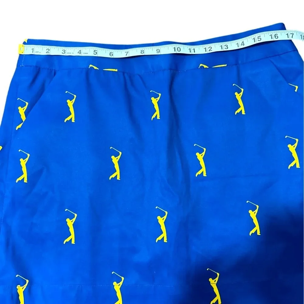 LoudMouth Woodworth Skort Women's Size 10 Blue Golfer Print Skirt - Picture 5 of 6